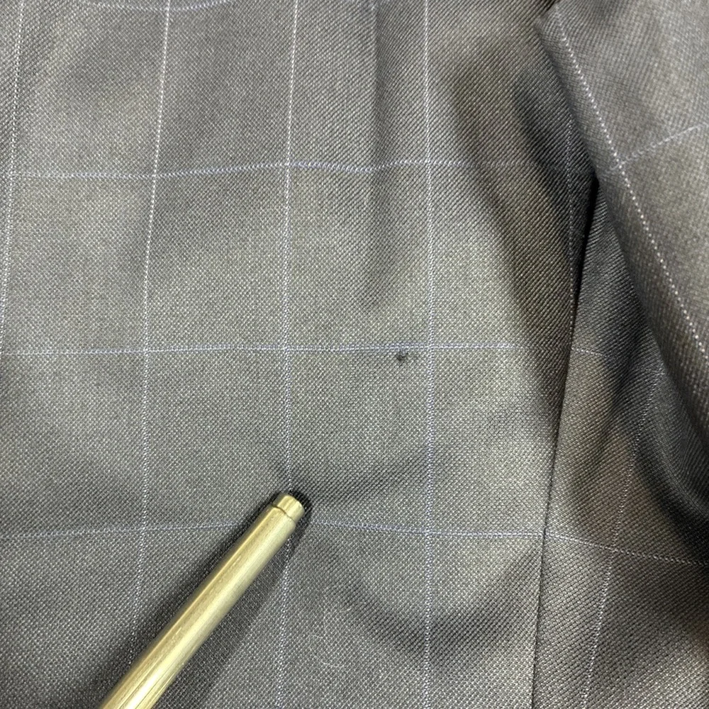 Vintage Polo Ralph Lauren Mens Navy Wool Cashmere Check Blazer 39S Made in Italy
